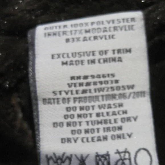 Hawke & Co Penny Lane Faux Vegan Leather Fur Trim Liner Brown Jacket Size L Boho - Picture 8 of 8